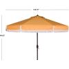 Safavieh PAT8008A Collection Milan Fringe Navy and White 9Ft Crank Outdoor Push Button Tilt Umbrella(Yellow/White)