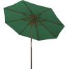 Safavieh PAT8009A Collection Cannes Beige 9Ft Wooden Outdoor Umbrella, 9-Foot(Hunter Green)