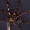 Safavieh PAT8009A Collection Cannes Beige 9Ft Wooden Outdoor Umbrella, 9-Foot(Navy)