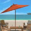 Safavieh PAT8009A Collection Cannes Beige 9Ft Wooden Outdoor Umbrella, 9-Foot(Orange)
