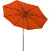 Safavieh PAT8009A Collection Cannes Beige 9Ft Wooden Outdoor Umbrella, 9-Foot(Orange)