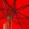 Safavieh PAT8009A Collection Cannes Beige 9Ft Wooden Outdoor Umbrella, 9-Foot(Red)