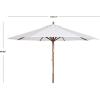 Safavieh PAT8009A Collection Cannes Beige 9Ft Wooden Outdoor Umbrella, 9-Foot(White)