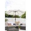 Safavieh PAT8010A Collection Venice Navy and White Single Scallop 9Ft Crank Outdoor Push Button Tilt Umbrella(White/Black)