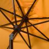 Safavieh PAT8010A Collection Venice Navy and White Single Scallop 9Ft Crank Outdoor Push Button Tilt Umbrella(Yellow/White)