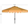 Safavieh PAT8010A Collection Venice Navy and White Single Scallop 9Ft Crank Outdoor Push Button Tilt Umbrella(Yellow/White)