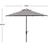Safavieh PAT8104A Outdoor Iris Fashion Line 11-Foot Round UV Protected Umbrella(Black/White)