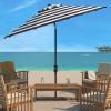 Safavieh PAT8104A Outdoor Iris Fashion Line 11-Foot Round UV Protected Umbrella(Black/White)