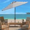 Safavieh PAT8104A Outdoor Iris Fashion Line 11-Foot Round UV Protected Umbrella(Grey/White)