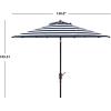 Safavieh PAT8104A Outdoor Iris Fashion Line 11-Foot Round UV Protected Umbrella(Navy/White)