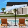 Safavieh PAT8300A Outdoor Zimmerman Navy and White 6’6″ x 10′ Rectangle Market UV Protected Umbrella(Baby Blue/White)