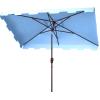 Safavieh PAT8300A Outdoor Zimmerman Navy and White 6’6″ x 10′ Rectangle Market UV Protected Umbrella(Baby Blue/White)