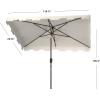 Safavieh PAT8300A Outdoor Zimmerman Navy and White 6’6″ x 10′ Rectangle Market UV Protected Umbrella(Beige/White)