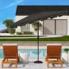 Safavieh PAT8300A Outdoor Zimmerman Navy and White 6’6″ x 10′ Rectangle Market UV Protected Umbrella(Black/White)