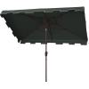 Safavieh PAT8300A Outdoor Zimmerman Navy and White 6’6″ x 10′ Rectangle Market UV Protected Umbrella(Dark Green)