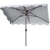 Safavieh PAT8300A Outdoor Zimmerman Navy and White 6’6″ x 10′ Rectangle Market UV Protected Umbrella(Grey/White)
