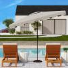 Safavieh PAT8300A Outdoor Zimmerman Navy and White 6’6″ x 10′ Rectangle Market UV Protected Umbrella(Grey/White)