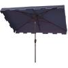 Safavieh PAT8300A Outdoor Zimmerman Navy and White 6’6″ x 10′ Rectangle Market UV Protected Umbrella(Navy/White)