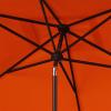 Safavieh PAT8300A Outdoor Zimmerman Navy and White 6’6″ x 10′ Rectangle Market UV Protected Umbrella(Orange/White)