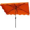 Safavieh PAT8300A Outdoor Zimmerman Navy and White 6’6″ x 10′ Rectangle Market UV Protected Umbrella(Orange/White)