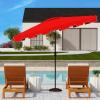 Safavieh PAT8300A Outdoor Zimmerman Navy and White 6’6″ x 10′ Rectangle Market UV Protected Umbrella(Red/White)