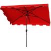 Safavieh PAT8300A Outdoor Zimmerman Navy and White 6’6″ x 10′ Rectangle Market UV Protected Umbrella(Red/White)
