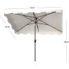 Safavieh PAT8300A Outdoor Zimmerman Navy and White 6’6″ x 10′ Rectangle Market UV Protected Umbrella(White)