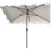 Safavieh PAT8300A Outdoor Zimmerman Navy and White 6’6″ x 10′ Rectangle Market UV Protected Umbrella(White)
