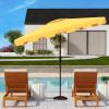 Safavieh PAT8300A Outdoor Zimmerman Navy and White 6’6″ x 10′ Rectangle Market UV Protected Umbrella(Yellow/White)