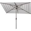 Safavieh PAT8304D Outdoor Iris Fashion Line Grey and White 6’6″ x 10′ Rectangle UV Protected Umbrella(Grey/White)