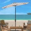 Safavieh PAT8304D Outdoor Iris Fashion Line Grey and White 6’6″ x 10′ Rectangle UV Protected Umbrella(Grey/White)