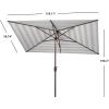 Safavieh PAT8304D Outdoor Iris Fashion Line Grey and White 6’6″ x 10′ Rectangle UV Protected Umbrella(Grey/White)