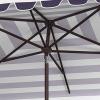 Safavieh PAT8311C Outdoor Vienna Navy and White 6’6″ x 10′ Rectangle Crank UV Protected Umbrella(Black/White)