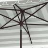 Safavieh PAT8311C Outdoor Vienna Navy and White 6’6″ x 10′ Rectangle Crank UV Protected Umbrella(Grey/White)