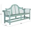 Safavieh Patio Collection Felicity Adirondack Acacia Wood Bench(Beach House Blue)