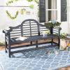 Safavieh Patio Collection Felicity Adirondack Acacia Wood Bench(Dark Slate Gray)