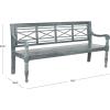 Safavieh Patio Collection Martin Adirondack Acacia Wood Bench, Ash Grey(Ash Grey)