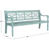 Safavieh Patio Collection Martin Adirondack Acacia Wood Bench, Ash Grey(Beach House Blue)