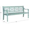 Safavieh Patio Collection Martin Adirondack Acacia Wood Bench, Ash Grey(Beach House Blue)