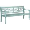 Safavieh Patio Collection Martin Adirondack Acacia Wood Bench, Ash Grey(Beach House Blue)