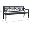 Safavieh Patio Collection Martin Adirondack Acacia Wood Bench, Ash Grey(Dark Slate Gray)