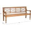 Safavieh Patio Collection Martin Adirondack Acacia Wood Bench, Ash Grey(Natural)