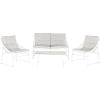 SAFAVIEH 4-Piece Outdoor Collection Berkane Patio Set(White / Grey)