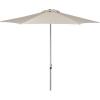 SAFAVIEH 9ft Outdoor Patio Umbrella, Round, Hurst Collection, Navy, Push up, UV Resistant for Deck, Backyard, Poolside (PAT8002C)(Beige)