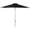 SAFAVIEH 9ft Outdoor Patio Umbrella, Round, Hurst Collection, Navy, Push up, UV Resistant for Deck, Backyard, Poolside (PAT8002C)(Black)