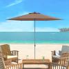 SAFAVIEH 9ft Outdoor Patio Umbrella, Round, Hurst Collection, Navy, Push up, UV Resistant for Deck, Backyard, Poolside (PAT8002C)(Gray)