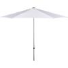 SAFAVIEH 9ft Outdoor Patio Umbrella, Round, Hurst Collection, Navy, Push up, UV Resistant for Deck, Backyard, Poolside (PAT8002C)(White)
