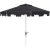 SAFAVIEH 9ft Outdoor Patio Umbrella, Round, Zimmerman Collection, Yellow & White Trim, Button Tilt, UV Resistant for Deck, Backyard, Poolside (PAT8000F)(Black/Off White)