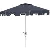 SAFAVIEH 9ft Outdoor Patio Umbrella, Round, Zimmerman Collection, Yellow & White Trim, Button Tilt, UV Resistant for Deck, Backyard, Poolside (PAT8000F)(Navy/White)