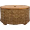 SAFAVIEH Couture Collection – Anguilla Faux Wicker Indoor/Outdoor Storage Coffee Table, Fully Assembled, Natural Brown Patio Accent Table with Removable Wood Top (CPT2103A)